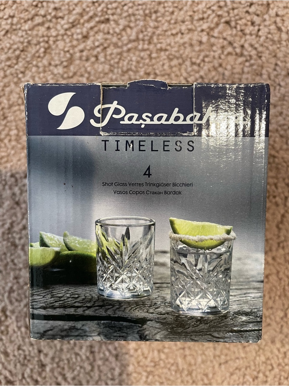 PASABAHCE Timeless 4pcs Crystal Cut Shot Glasses